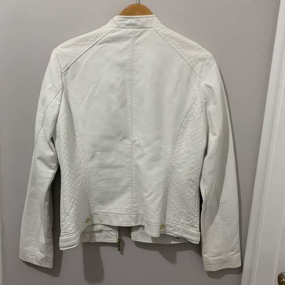 White Guess Faux Leather Jacket - Picture 2 of 4